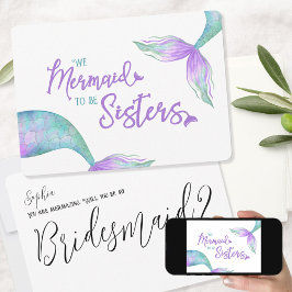 Funny Mermaid zu Sisters Bridesmaid Vorschlag Einladung