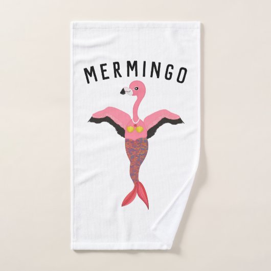 Funny Mermingo: Flamingo-Mermaid Handtuch (Handtuch)