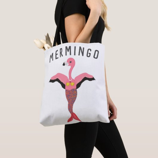 Funny Mermingo Grafik: Flamingo-Mermaid Hybrid Tasche (Von Nahem)