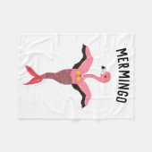 Funny Mermingo Graphic: Flamingo-Mermaid Fleecedecke (Vorderseite (Horizontal))