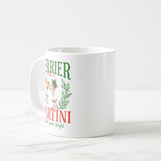 Funny Merrier With A Martini Bachelorette Merry Ch Kaffeetasse (Vorderseite Links)