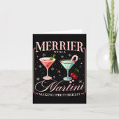 Funny Merrier With A Martini Bachelorette Merry Ch Karte (Vorderseite)