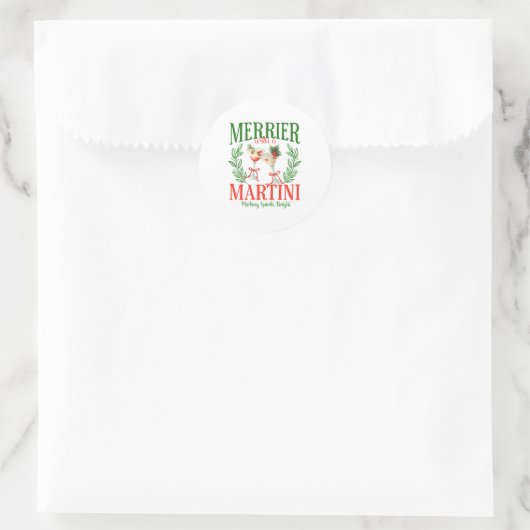 Funny Merrier With A Martini Bachelorette Merry Ch Runder Aufkleber (Tasche)