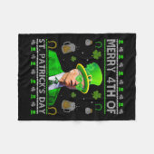 Funny Merry 4. St Patricks Day Joe Biden Hear Fleecedecke (Vorderseite (Horizontal))
