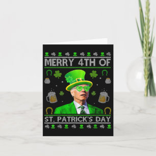 Funny Merry 4. St Patricks Day Joe Biden Hear Karte