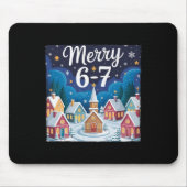 Funny Merry 6 7 Six Seven Meme Christmas Women Men Mousepad (Vorne)