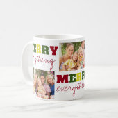 Funny Merry Alles 3 Foto Weihnachtsfeiertag Kaffeetasse (Vorderseite Links)