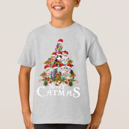 Funny Merry Catmas Baum Lichter Weihnachtsgeschenk T-Shirt