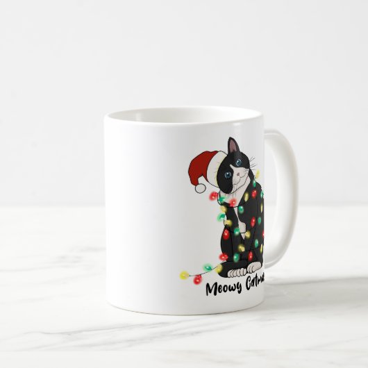 Funny Merry Catmas Cat Kaffeetasse (VorderseiteRechts)