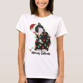 Funny Merry Catmas Cat T-Shirt (Vorderseite)