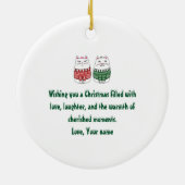 Funny Merry Catmas Weihnachtsbaum Kitten Keramik Ornament (Hinten)