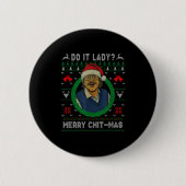 Funny Merry Chit-mas Ugly Christmas Sweater Button (Vorderseite)