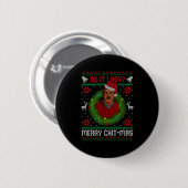 Funny Merry Chit-mas Ugly Christmas Sweater Button (Vorne & Hinten)