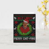 Funny Merry Chit-mas Ugly Christmas Sweater Karte (Gelbe Blume)