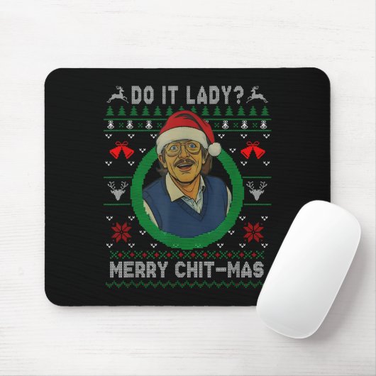 Funny Merry Chit-mas Ugly Christmas Sweater Mousepad (Mit Mouse)