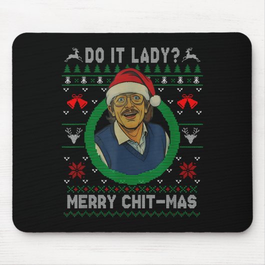 Funny Merry Chit-mas Ugly Christmas Sweater Mousepad (Vorne)