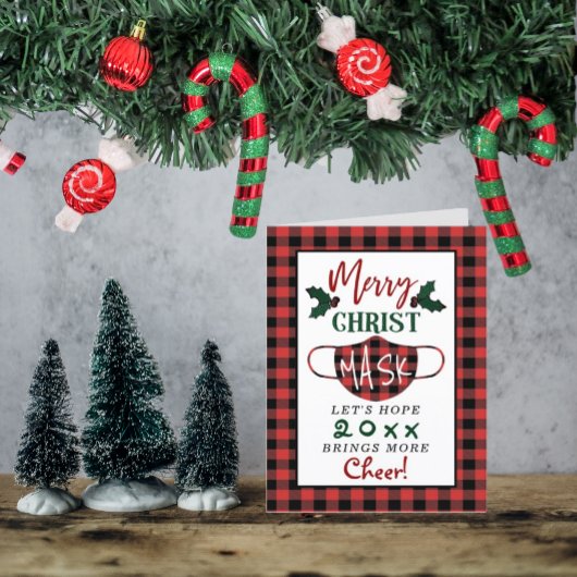 Funny "Merry Christ Mask" Moderne Feiertagskarte