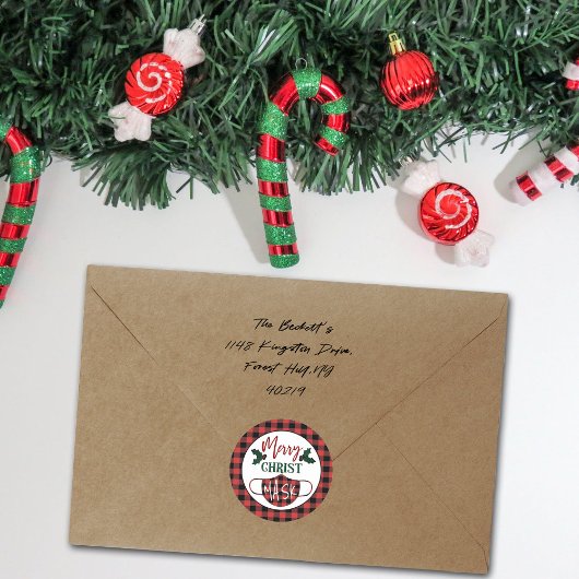 Funny "Merry Christ Mask" Moderner Urlaub Runder Aufkleber