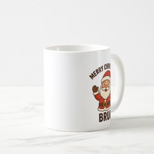 Funny Merry Christmas Bruh Santa Style Kaffeetasse (VorderseiteRechts)