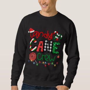 Funny Merry Christmas Candy Cane Crew Matching Fam Sweatshirt