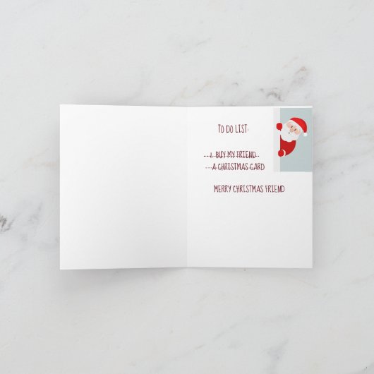 Funny Merry Christmas Card Friend Santa Karte (Innenseite)