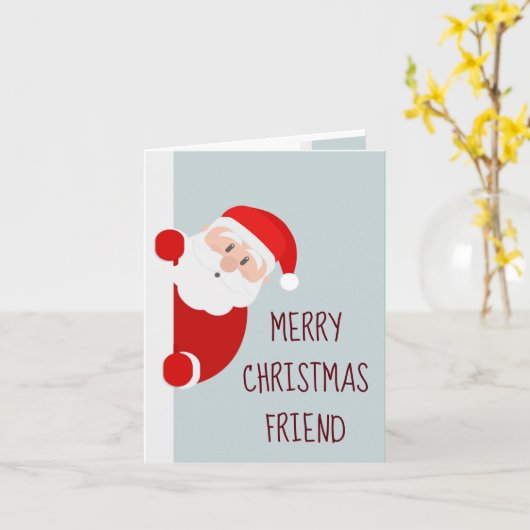 Funny Merry Christmas Card Friend Santa Karte (Gelbe Blume)