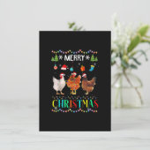 Funny Merry Christmas Chicken Shirt Weihnachtsmann Einladung (Stehend Vorderseite)