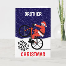 Funny Merry Christmas Cycling Santa