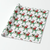 Funny Merry Christmas Dinosaur Santa Claus Geschenkpapier (Ungerollt)