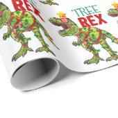 Funny Merry Christmas Dinosaur Weihnachtsmannmütze Geschenkpapier (Rolleneckpunkt)