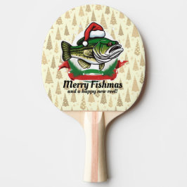 Funny Merry Christmas Fishmas Fishing Santa Fish Tischtennis Schläger