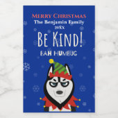 Funny Merry Christmas Happy Holiday Personalize Weinetikett (Einzelnes Label)