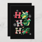 Funny Merry Christmas HO HO HO HO Turtle Santa Einladung (Vorne/Hinten)