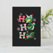 Funny Merry Christmas HO HO HO HO Turtle Santa Einladung (Stehend Vorderseite)