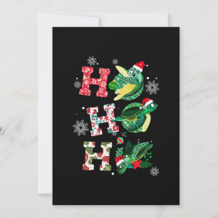 Funny Merry Christmas HO HO HO HO Turtle Santa Einladung