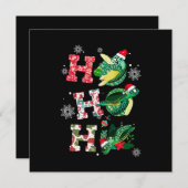 Funny Merry Christmas HO HO HO HO Turtle Santa Einladung (Vorne/Hinten)