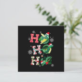 Funny Merry Christmas HO HO HO HO Turtle Santa Einladung (Stehend Vorderseite)