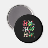 Funny Merry Christmas HO HO HO HO Turtle Santa Magnet (Vorderseite/Rückseite)