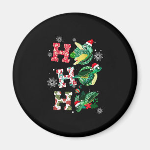Funny Merry Christmas HO HO HO HO Turtle Santa Magnet