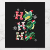 Funny Merry Christmas HO HO HO HO Turtle Santa Weinetikett (Einzelnes Label)