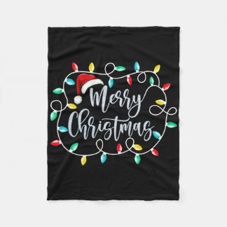 Funny Merry Christmas Lights Xmas Family Men Women Fleecedecke