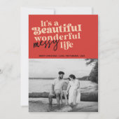 Funny Merry Christmas Messy Life Family photo Feiertagskarte (Vorderseite)