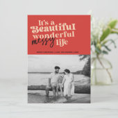 Funny Merry Christmas Messy Life Family photo Feiertagskarte (Stehend Vorderseite)