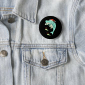 Funny Merry Christmas Ocean Whale Santa Claus Button (Beispiel)