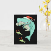 Funny Merry Christmas Ocean Whale Santa Claus Karte (Gelbe Blume)