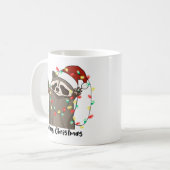 Funny Merry Christmas Raccoon Kaffeetasse (Vorderseite Links)