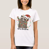 Funny Merry Christmas Raccoon T-Shirt (Vorderseite)