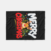Funny Merry Christmas Reindeer Xmas Family Men &am Fleecedecke (Vorderseite (Horizontal))