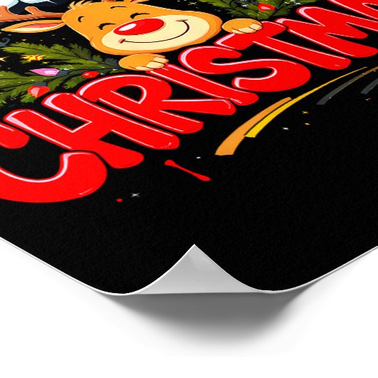 Funny Merry Christmas Reindeer Xmas Family Men &am Poster (Ecke)