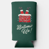 Funny Merry Christmas Santa Bottoms Up Friendmas Selters Dosenkühler (Vorderseite)